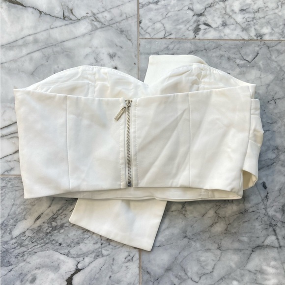 CHICWISH White Knotted Bow Strapless Crop Top NWT - Picture 6 of 8